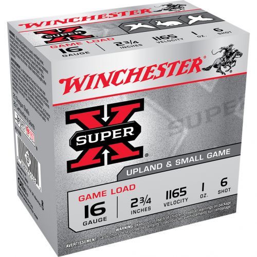 Winchester 16 Ga. Super X Game 2 3/4 1 oz, #6 Lead Round