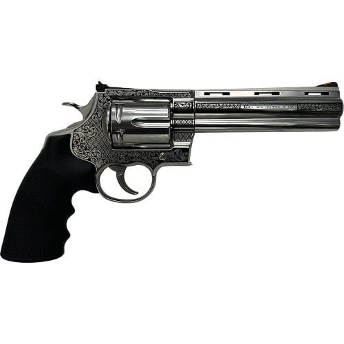 Colt Anaconda Filigree Frame and Barrel Handgun .44 Mag 6rd Capacity 6 Barrel Silver with Black Grip