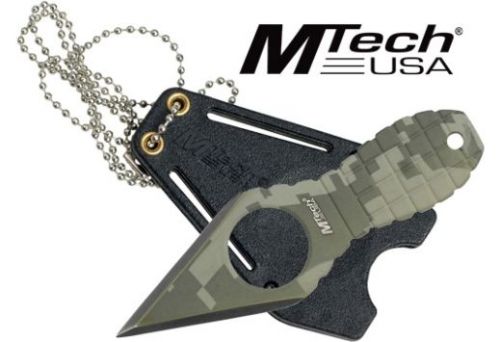 Mc Mtech 2.25 Spear Point Neck Knife W/Sheath Stonewash