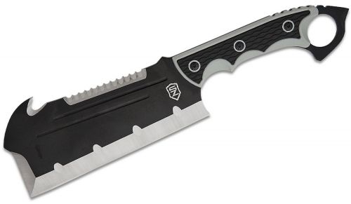 Sierra Zulu Bighorn Tactical Cleaver Fixed Blade 7.5 Two-Tone Cleaver Blade with Hook and Sawback