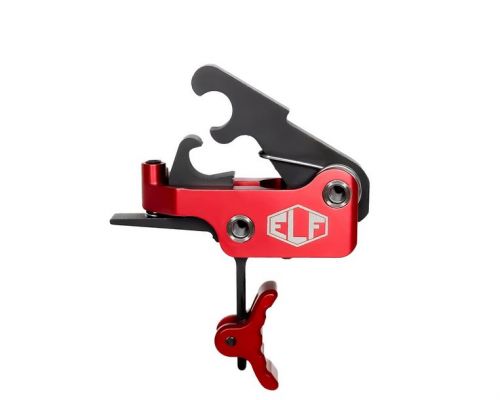 Elftmann Tactical SE Pro, Adjustable Trigger, Curved  Red Shoe, Fits AR-15, Anodized Finish, Red SE-PRO-R-C