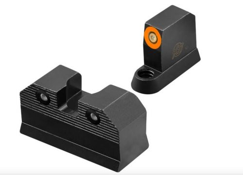 XS Sights R3D, 2.0, Tritium Night Sight, For CZ P10, Suppressor Height, Orange Front Outline