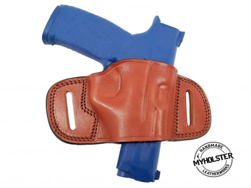 Brown 1911 3- 5 Colt, Kimber, Para, Springfield OWB Quick Draw Leather Belt Holster