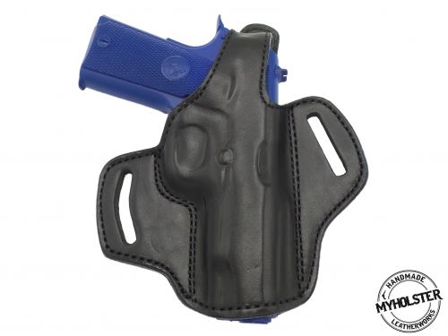 Black / Right Sig Sauer 1911 FASTBACK EMPEROR SCORPION CARRY 4.2 OWB Thumb Break Right Hand Leather Belt Holster