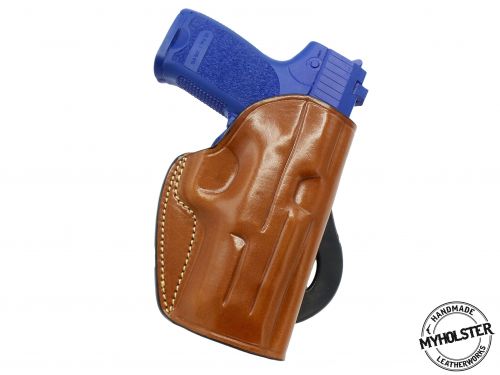 BROWN Sig Sauer P320 Compact OWB Leather Quick Draw Right Hand Paddle Holster - Choose Your Color