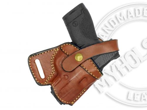 Brown Smith & Wesson SHIELD 9mm SOB Small Of the Back Leather Holster