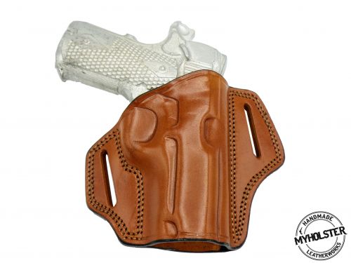 Brown SIG SAUER 1911 Ultra Compact.45 Right Hand Open Top Leather Belt Holster