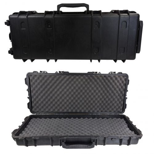 Emperor Arms 40 x 15 x 5.5 Protective Roller Tactical Rifle Hard Case with Foam, Mil-Spec Waterproof & Crushproof, Two Rif