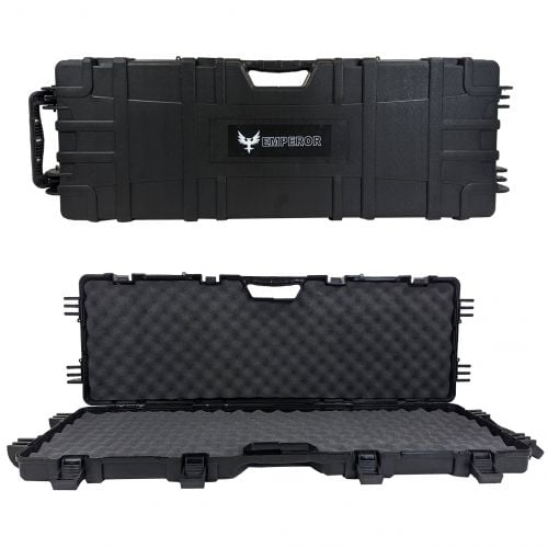 Emperor Arms 43.5 Hard Rifle Gun Case, Long Lockable Storage Box, Plastic Travel Case, Protective Luggage with Foam Insert