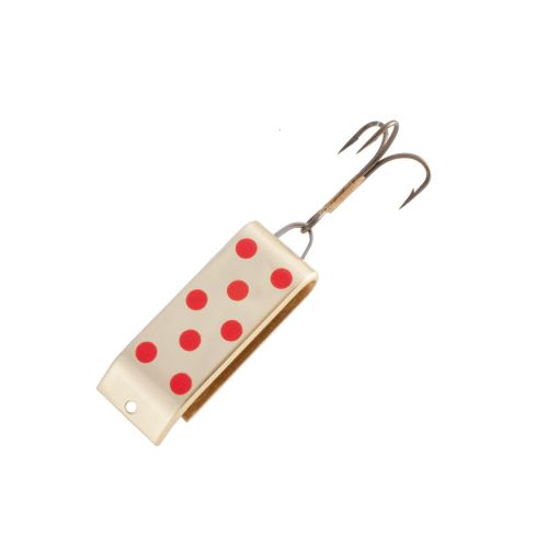 Jakes Spin-A-Lure Spoon, 2, 2/3 oz, Sz 2 Hook, Gold with Red Dots
