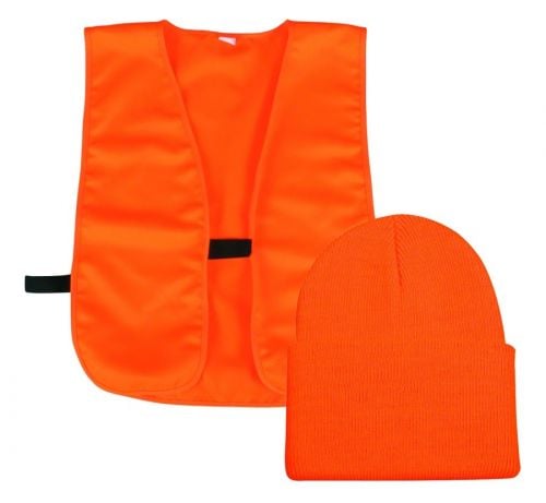 Outdoor Cap Knit Watch Cap and Vest Combo Blaze Orange