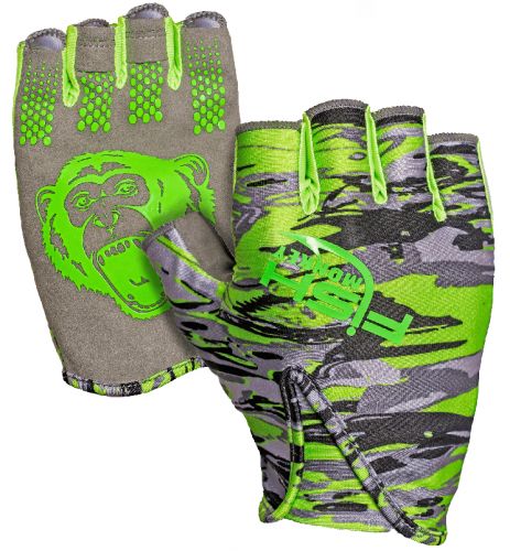 Fish Monkey Stubby Guide Gloves Swamp Neon Green XL
