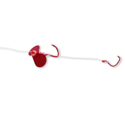 JB Lures 2 Hook Back To, Back Rig Small-Red Glitter 6/Cd 