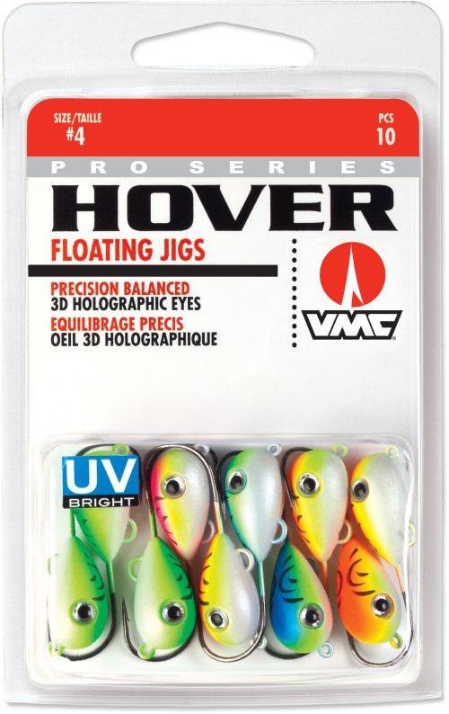 VMC Hover Jig, Floating Jig Head, #4 Size, #2 Hook UV Kit Assorted
