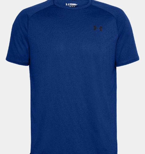 UA Mens Tech 2.0 Textured Short Sleeve T-Shirt Royal/Black 5X-Large