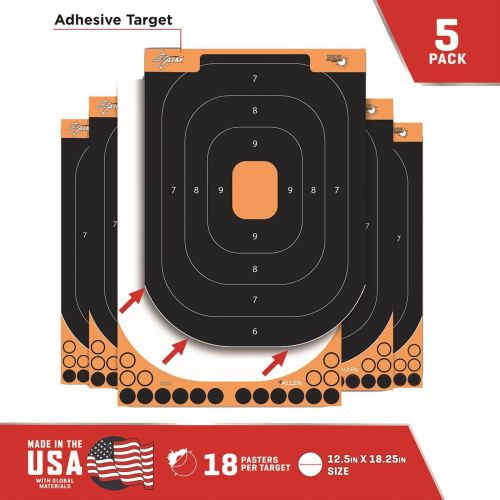 Allen Adhesive Splash Handgun Training Target 12x18 Orange and Black 5 Pack