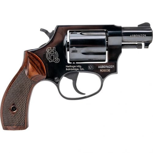 Heritage Manufacturing Roscoe Revolver, 38 Secial, 2 Black Barrel, Wood Grips, 5 Rounds