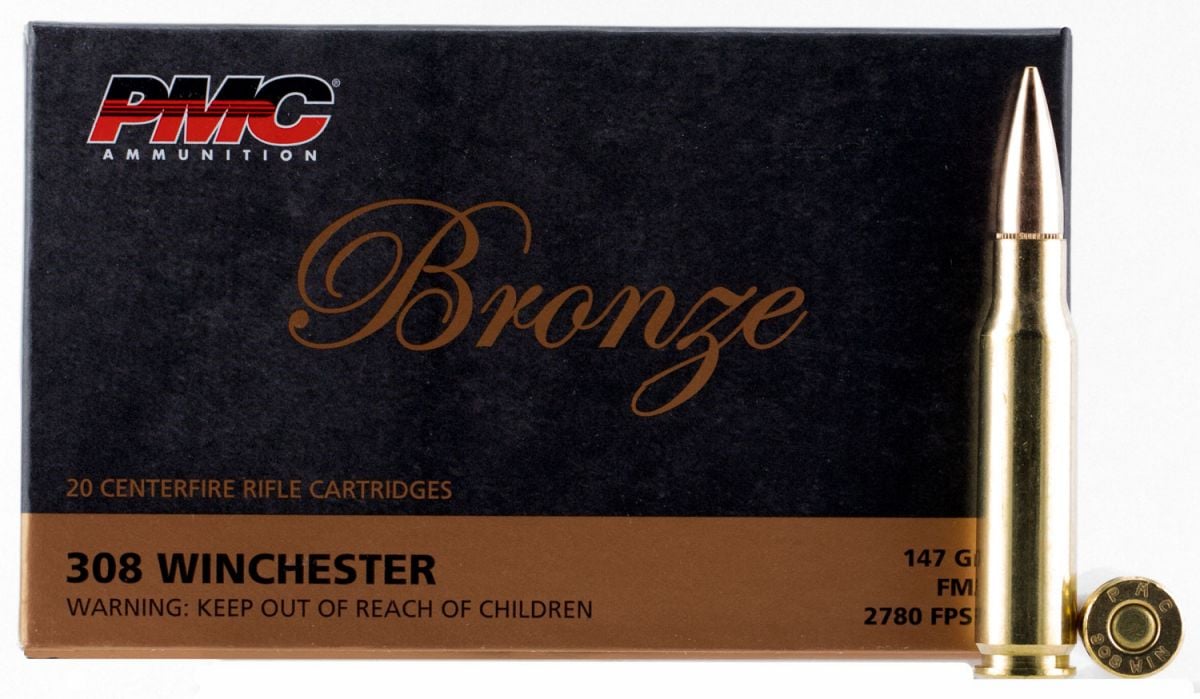 PMC Bronze Full Metal Jacket 308 Winchester Ammo 147gr 20 Round Box