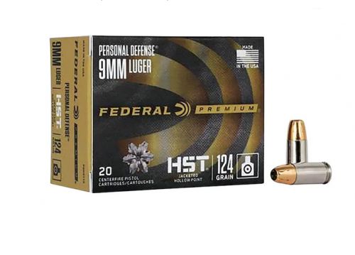 Federal PAE9124HST Personal Defense 9mm Luger 124 GR Full Metal Jacket (100)/HS