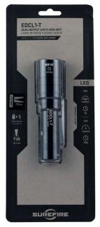 Surefire Everyday Carry 1 Dual-Output White LED 5/500 Lumens CR123A Lithium Battery Black Aluminum Body - EDCL1T