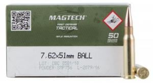 Magtech Tactical/Training Full Metal Jacket 7.62x51 Ammo 147 gr 50 Round Box - 762A