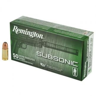 Remington Subsonic 9mm 147 GR Flat Nose Enclosed Base 50 Bx/ 10 Cs - S9MM9