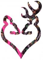Browning Buck Mark Heart Decal 6" His & Her Camo - 3922290614