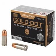 Speer Gold Dot Personal Protection Hollow Point 9mm+P Ammo 20 Round Box - 23617GD