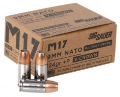 Sig Sauer Elite Performance V-Crown 9mm 124 GR Jacketed Hollow Point 20 Bx/ 10 Cs - E9MMA2PM1720