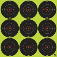 Pro-Shot SplatterShot Self-Adhesive Paper 2" Bullseye Yellow/Black 12 Per Pack - 2BGREEN108
