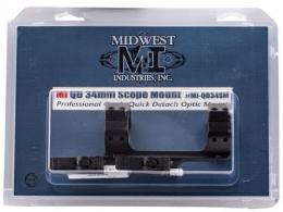 MIDWEST INDUSTRIES INC Quick Detach 1-Pc Base & Ring Combo 34mm Black Finish - MIQD34SM