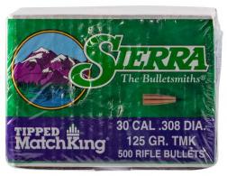 Sierra Tipped MatchKing 30 Cal .308 125 gr Tipped MatchKing 500 Per Box - 7725C