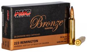 PMC Bronze 223 Remington Ammo 55gr Soft Point  20 Round Box - 223SP