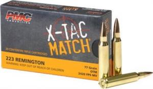 Main product image for PMC X-Tac Match Ammo 223 Remington 77 gr Open Tip Match  20rd box