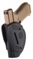 1791 Gunleather 3 Way Stealth Black Leather OWB fits For Glock 17/HK VP9/S&W M&P9/Sprgfld XD9 Ambidextrous Hand - 3WH5SBLA