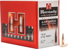 Hornady 24531 A-Tip Match 6mm .243 110 gr A-Tip Match 100 Per Box - 24531