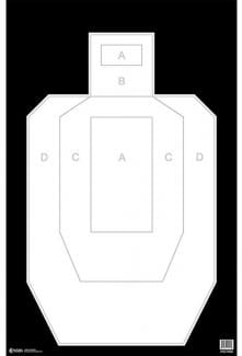 Action Target High Visibility IPSC/USPSA Silhouette Hanging Heavy Paper Target 23" x 35" 100 Per Box - IPSCPBKB100