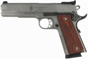 Smith & Wesson 1911 45 ACP 5" 8+1 Ambi Safety Wood Grip Matte SS - 108284