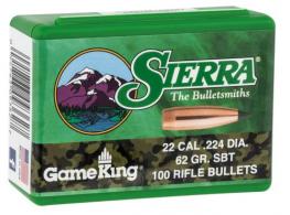 Sierra 9362 GameKing .224 62 gr Spitzer Boat-Tail (SBT) 100 Per Box - 9362