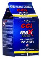 Main product image for CCI Maxi-Mag 22 Mag 40 gr Jacketed Hollow Point (JHP) 125rd box