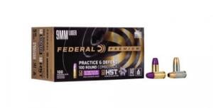 Federal Practice & Defend 9mm Luger 147 gr HST/Synthetic 100 Bx/ 5 Cs - P9HST2TM100