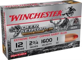 Winchester Deer Season XP Copper Impact Slug 12 Gauge Ammo 5 Round Box - X12DSLF