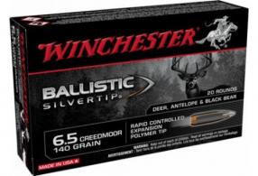 Winchester Ammo Ballistic Silvertip 6.5 Creedmoor 140 gr Rapid Controlled Expansion Polymer Tip 20rd box - SBST65CM