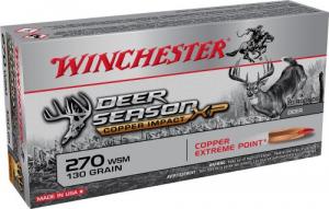 Winchester Deer Season XP Copper Impact 270 WSM 130 gr Copper Extreme Point 20rd box - X270SDSLF