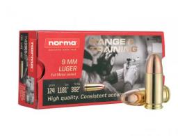 Norma Range and Training Full Metal Jacket 9mm Ammo 124 gr 50 Round Box - 620340050