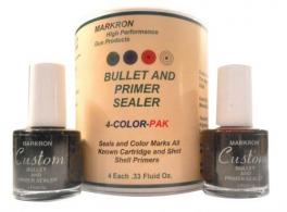Markron Bullet & Primer Sealer 1/3 oz Red/Blue/Green/Black 4 Bottles - MPS04