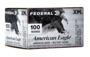Federal American Eagle Full Metal Jacket Boat Tail 223 Remington Ammo 100 Round Box - AE223BLX