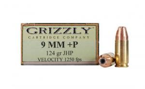 Grizzly Jacketed Hollow Point 9mm +P Ammo 124 gr 20 Round Box - GC9M+P7