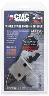 CMC Triggers Drop-In AR-15, AR-10 Black Single-Stage Curved 3-3.50 lbs Ambidextrous Large Pin - 91505