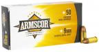 Armscor USA Full Metal Jacket 9mm Ammo 100 Round Box - 50444